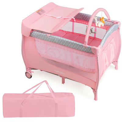 Mini lit de bébé rembourré portatif avec matelas