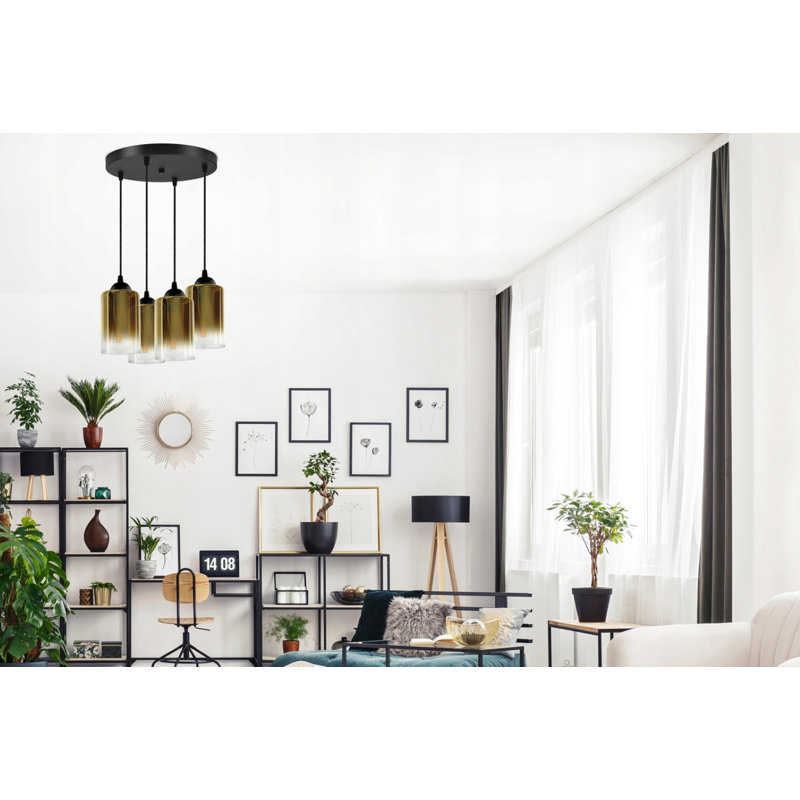 Elli-Mae 4 - Light Cluster Cylinder Pendant, Copper