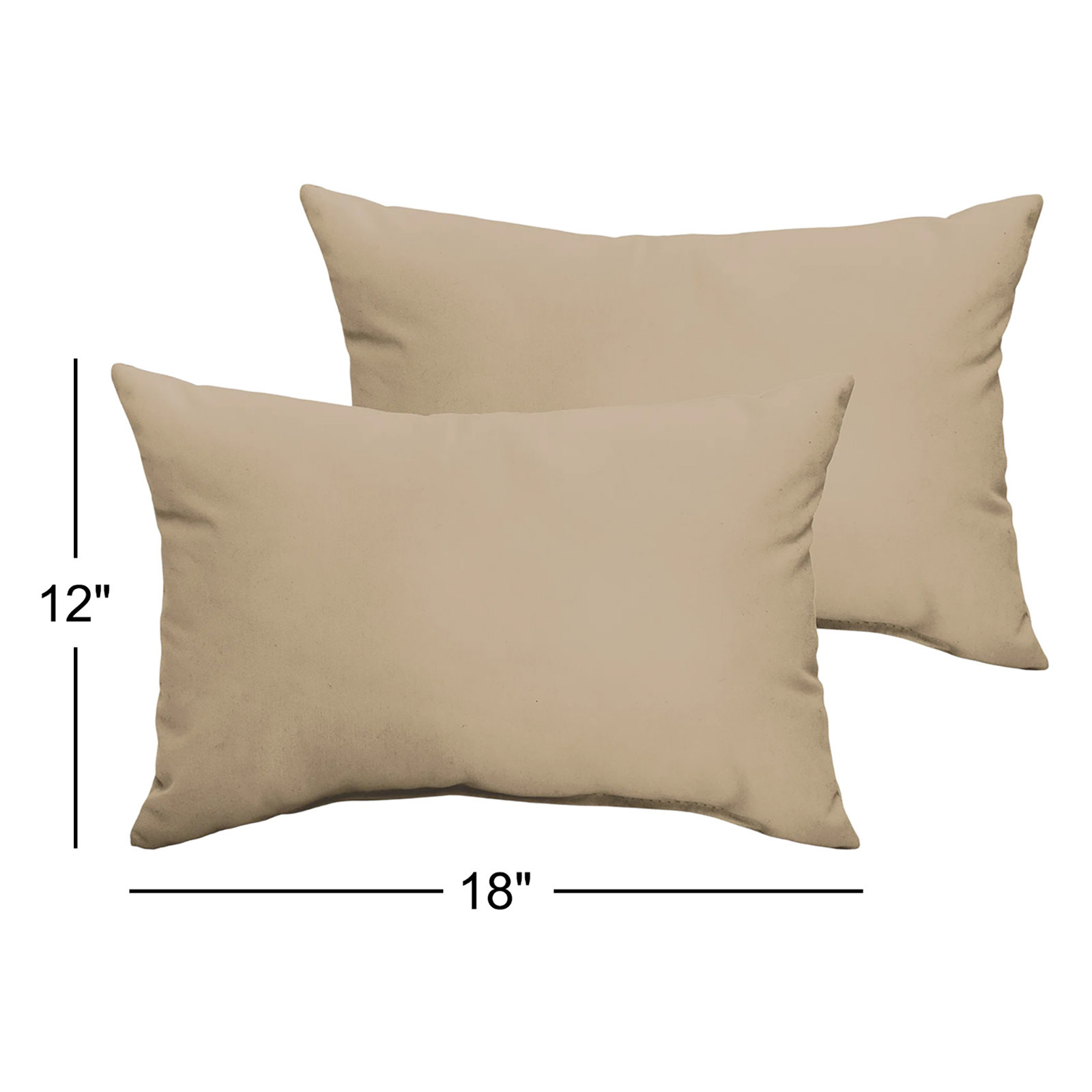 Almeda Lumbar Throw Pillow, Fresco Tan, 12" x 18"