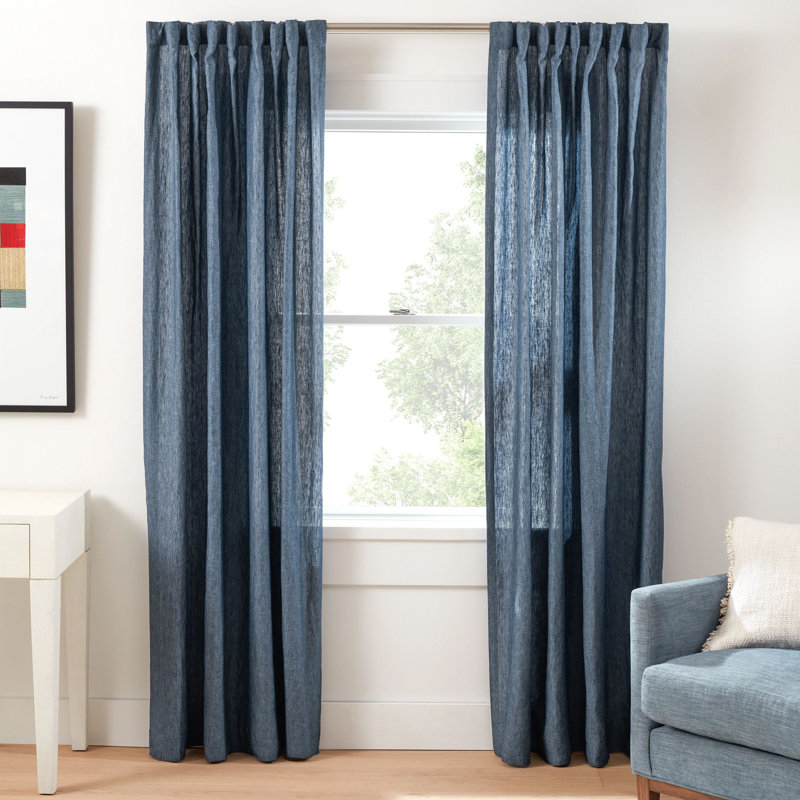Jovi Linen Ink Curtain Panel, 55" W x 63" L