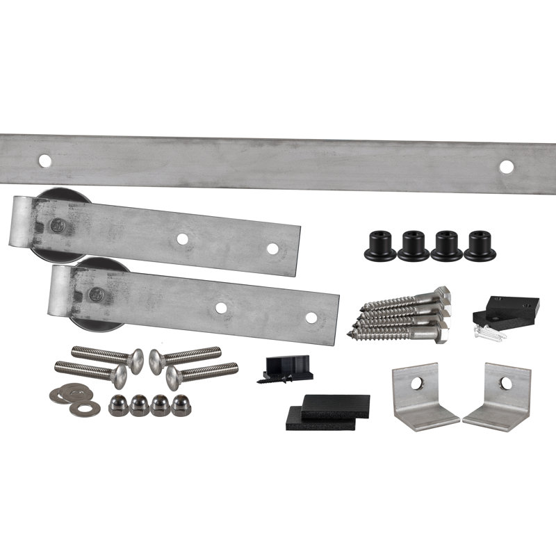 Ensemble de quincaillerie pour porte de grange simple 402, 72 po, Meulé inoxydable