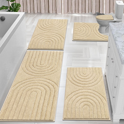Absorbent Bath Mat Bathroom Rug (Set of 5)