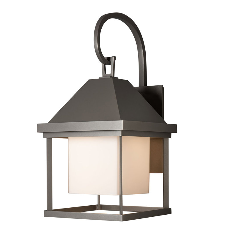 Dorset Aluminum Wall Light, Opal Glass, Coastal Burnished Steel, 22.7" H x 11.2" W x 13.3" D