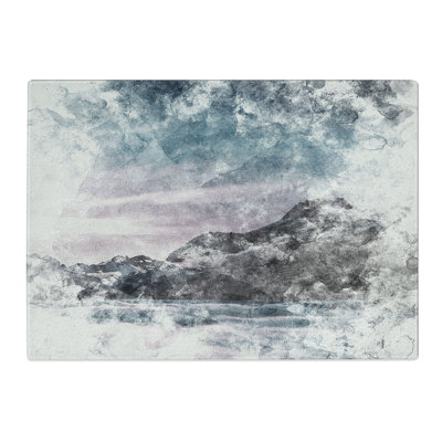 Tempered Glass Mountain River in Italy Chopping Board