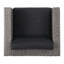 Ensemble de conversation d'extérieur en osier 4 pièces avec coussins Puerta - comprend 1 causeuse, 2 fauteuils club et une table basse, noir