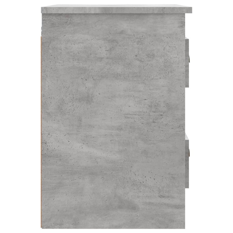 Krini 41.5cm W Manufactured Wood Bedside Table, Concrete Grey, Set of 2