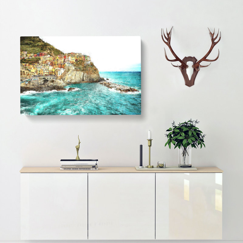 Manorolo Cinque Terre in Italy - Wrapped Canvas Photograph Print, 35cm H x 50cm W x 3cm D