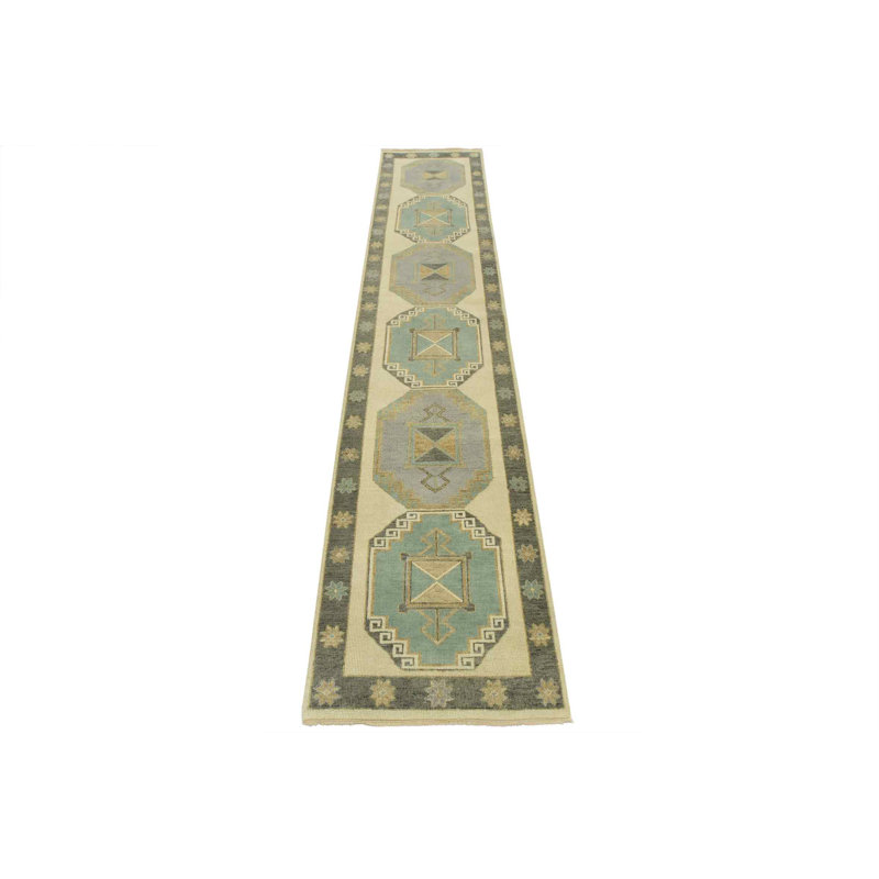 Ronisha One-of-a-Kind 2'11" X 14'2" Runner Wool Area Rug in White