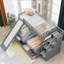 Lit superposé multifonctionnel avec tiroirs de rangement et glissière, simple sur double, H 61,4 po-391499552
