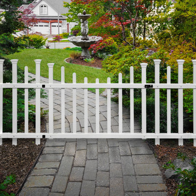 2.5ft H x 5ft W (1 Gate) No Dig Zippity Washington Gate Kit, White Vinyl Picket Fence Gate Kit for Washington Fence Panels, Child or Dog Gate for Backyard, Patio, Outdoor, or Garden Fence, ZP19049