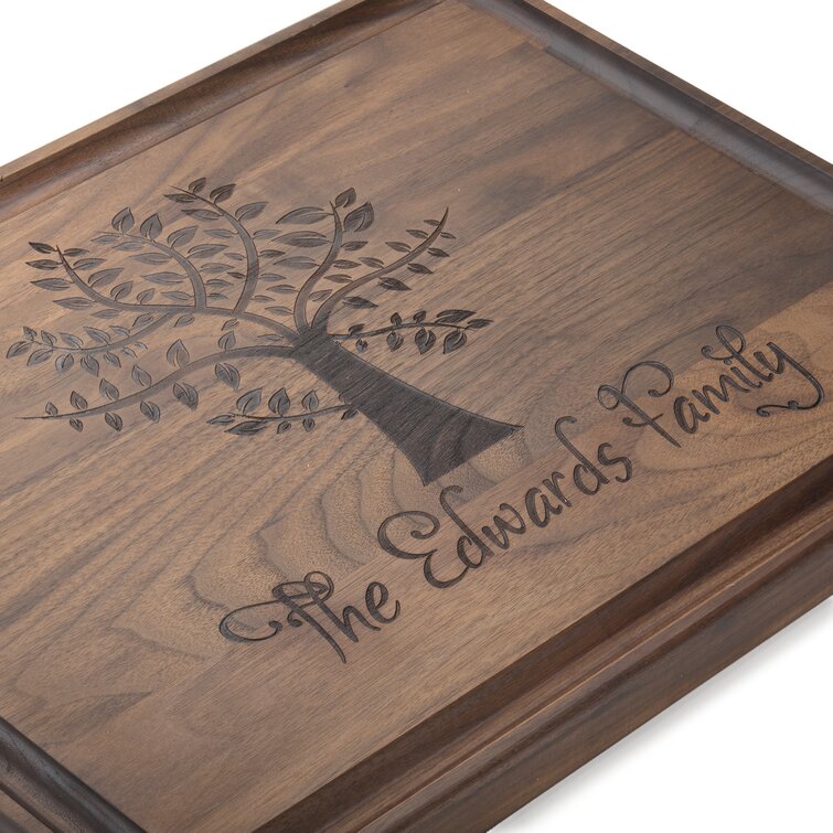 Poem Design Wood Cutting Board Poem Design Color: Walnut, Size: 15 W x 20 L, Customize: Yes