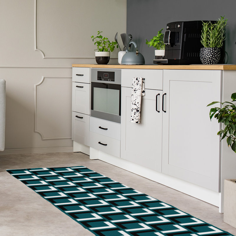 Tapis de couloir vert