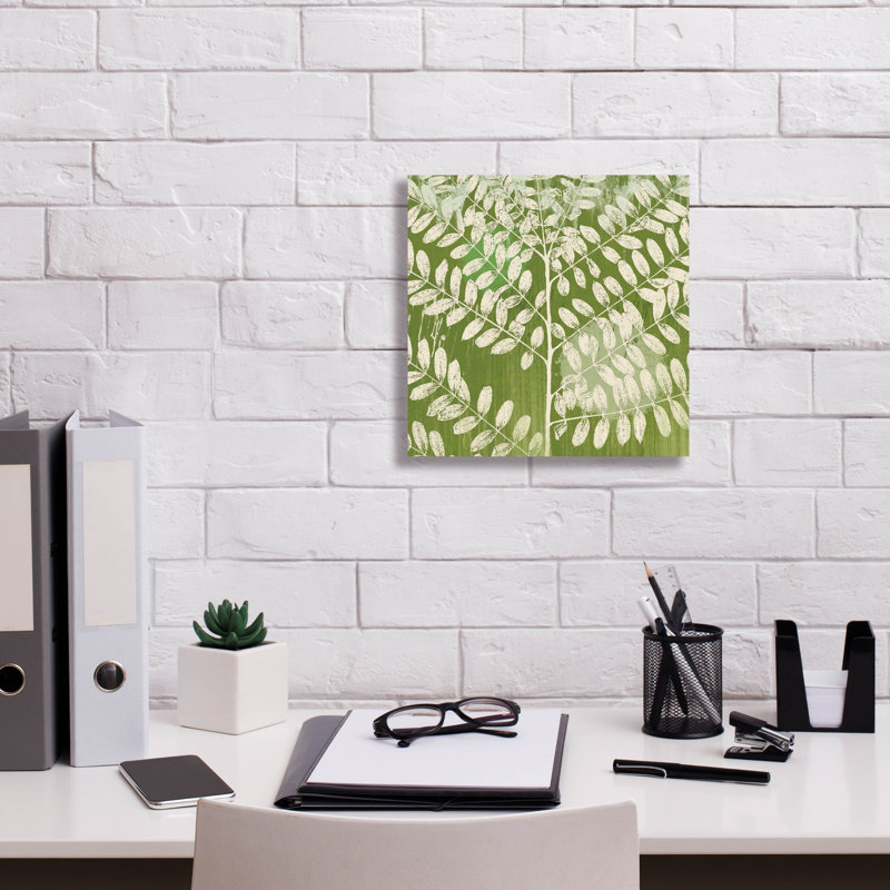 «Jade Foliage» par Erin Clark, art mural sur toile, H 12 po x l 12 po x P 0,75 po