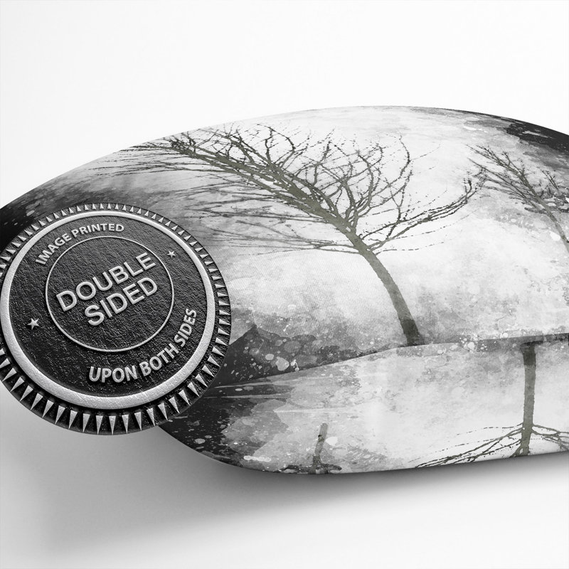 Winter Trees Abstract Cushion with Filling, 55cm H x 55cm W x 20cm D
