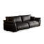 Canapé modulaire noir en cuir véritable-847488496