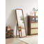 Miroir pleine longueur, miroir de plancher en bois de hêtre massif, miroir autoportant avec support, grand miroir de corps pour le vestiaire de la chambre à coucher, finition noyer