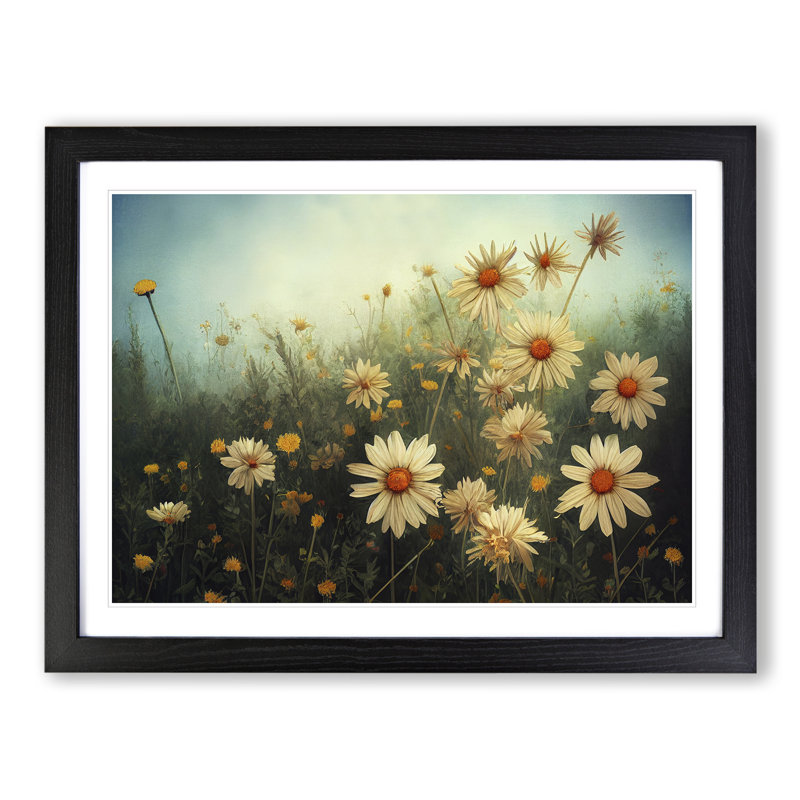 XH1022-9430X Unforgettable Wildflowers Floral - Single Picture Frame Print, Black Framed, 25cm H x 34cm W x 2cm D