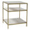 Higgins 2-Tier Marble Sidetable w/ Iron Frame, White and Brass