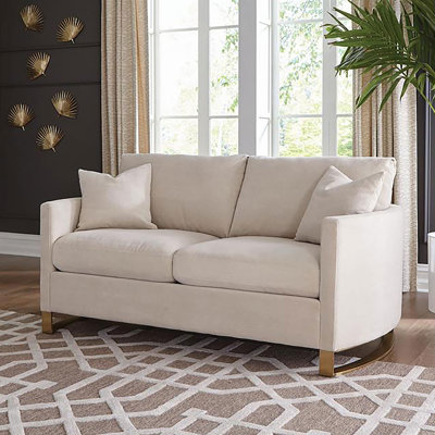 Causeuse rembourrée avec accoudoirs arqués beige