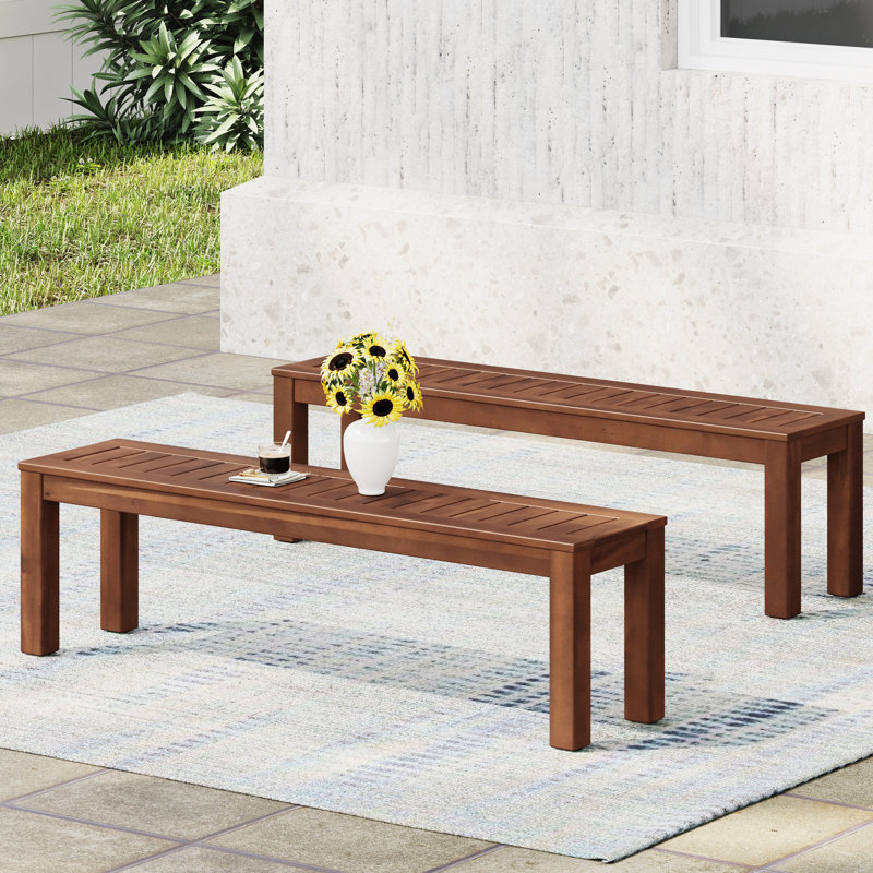Banc 2 en bois rustique de 62,26 po - Style classique, style robuste