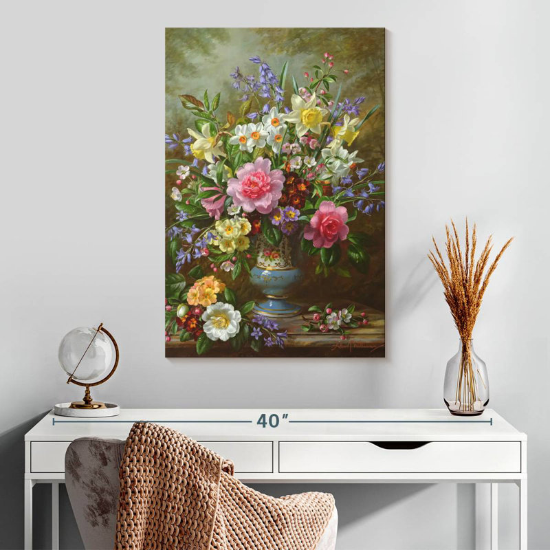 Harnek Bluebells, jonquilles, primevères et pivoines, H 30 po x l 20 po
