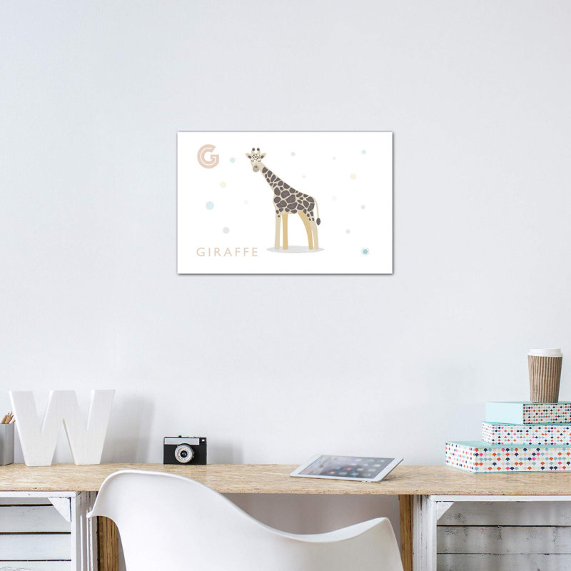 Girafe - impression d'art graphique, Toile tendue, Pas de tapis, H 40 po x l 60 po x 1,5 po