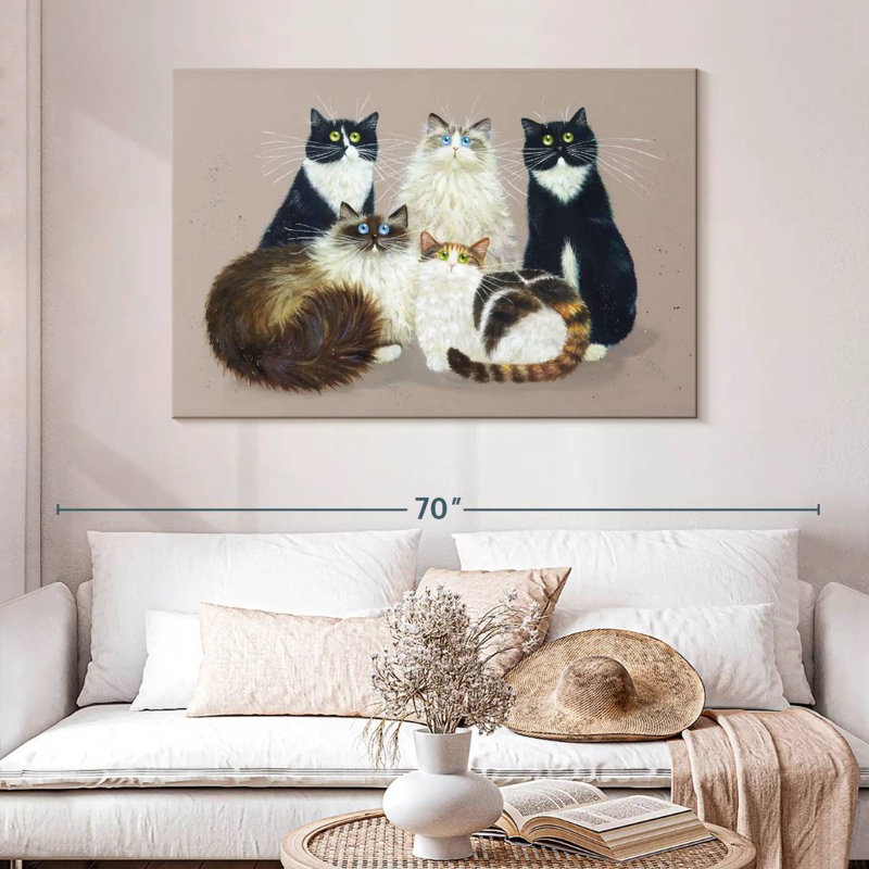 Brampt Five Cat Gang, 32" H x 48" W
