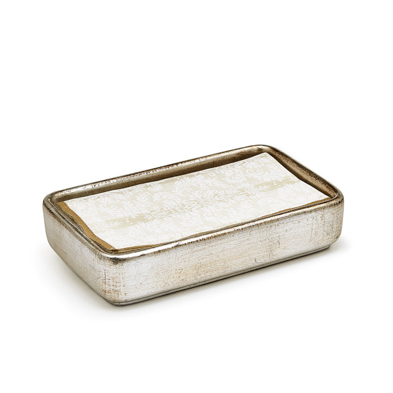 Ava Ceramic / Porcelain Bathroom Tray, Silver