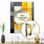 Pekanbaru jaune et gris géométrique fusion 3 - miroir géométrique, miroir mural moderne unique, art imprimé en métal-1074380689