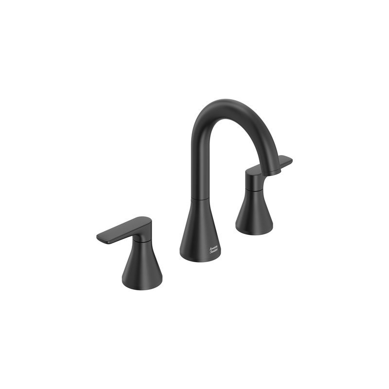 Robinet de salle de bain à large entraxe avec bonde, Noir mat