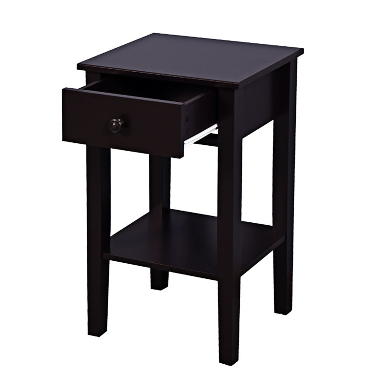 Table de rangement de salle de bain sur pied avec tiroir, console, table d'entrée, Noir