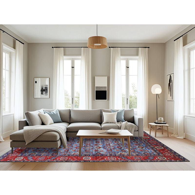 Tapis oriental bleu Fresco, Rectangle 8 pi x 10 pi