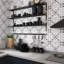 Dosseret à peler et coller en PVC 11,8 po x 11,8 po, carrelage mural pour plancher et mur pour cuisine et salle de bain, gris (paquet de 10)