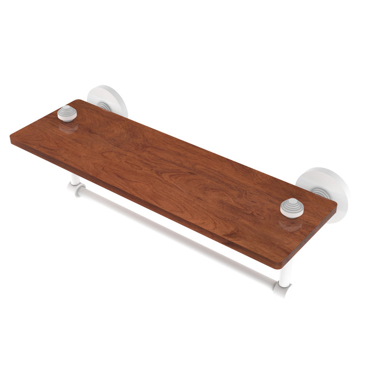 Tablette avec barre à serviettes Trond Ironwood, Blanc mat, H 5 po x l 16 po x P 5 po