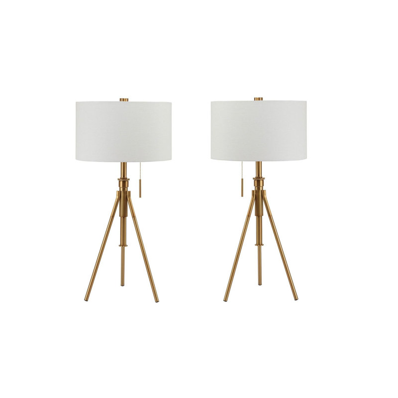 Vintage Look 1pc Floor Lamp, White, Brushed Gold