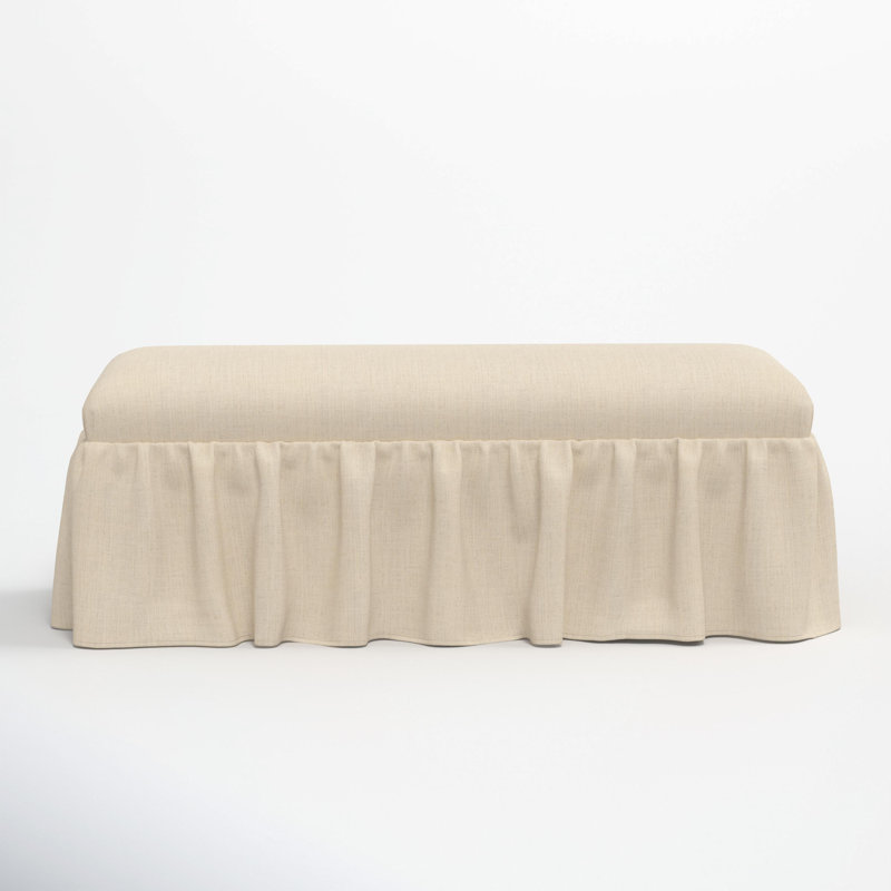 Nia Ruffle Dining Bench, Classic Linen Linen