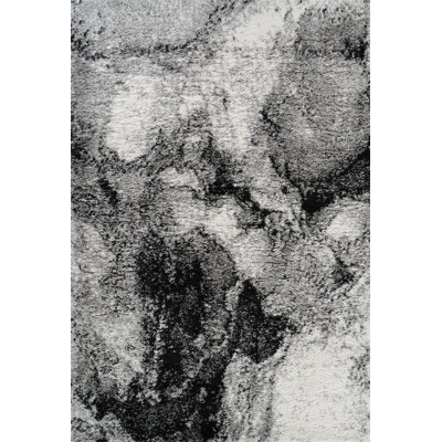 Shag Adrian Grey/Black Rug