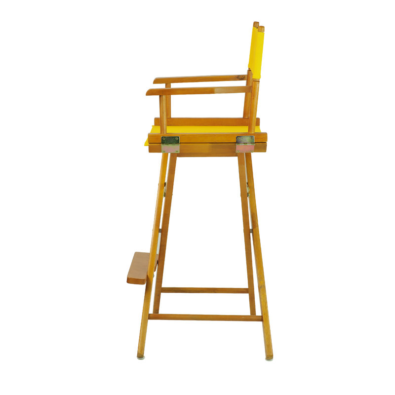 30" Folding Director Chair with Canvas, Honey Oak, Gold