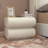 19.7" French Cream Nightstand with Two Drawers, Solid Wood Frame and Faux Leather Upholstery, End Table for Bedroom or Living Room
