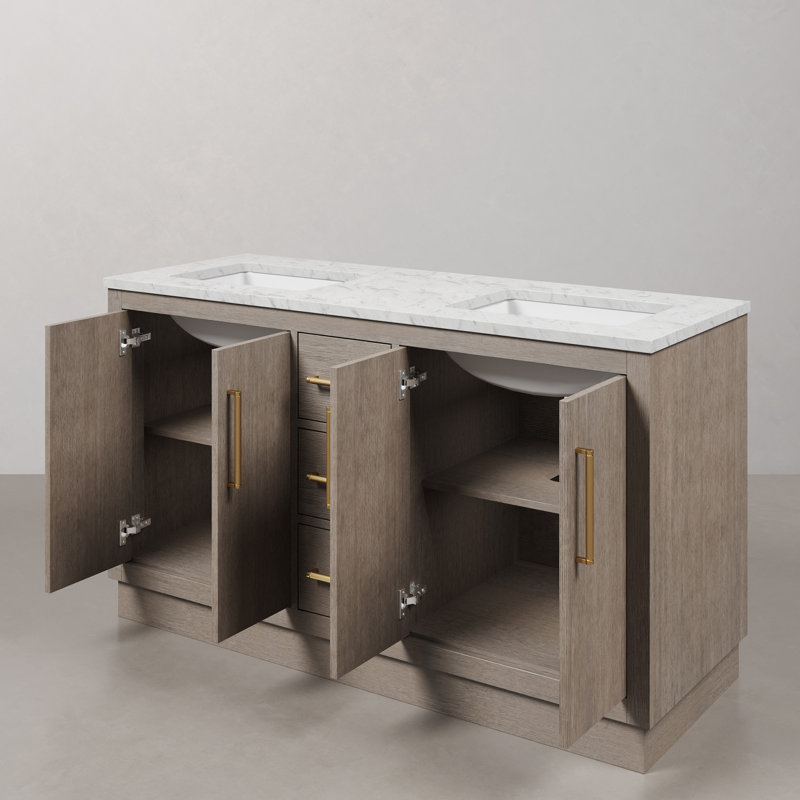 Hugo 60'' W Vanity, Satin Gold