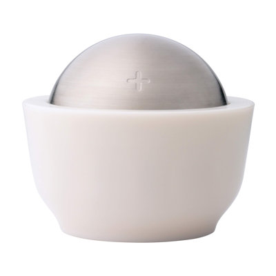 Salt & Sugar Cellar With Flip Top Cover, 3 7/8-Inches By 4 1/4-Inches, White