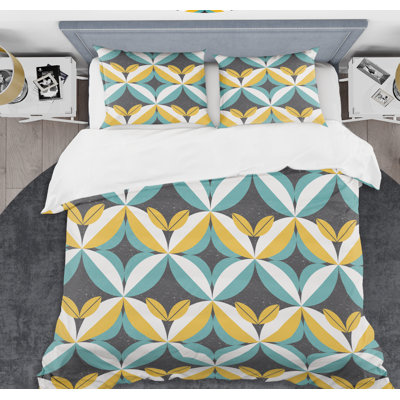 Ensemble de housse de couette abstraite Mid-Century
