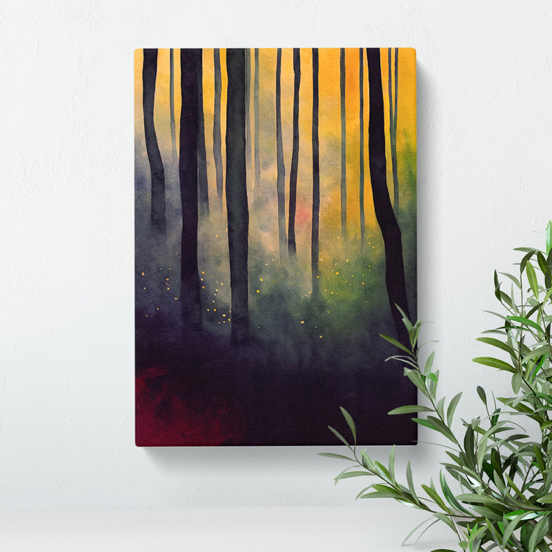 XC1022-184X A Watercolour Forest No.5 - Wrapped Canvas Print, 76cm H x 50cm W x 3cm D