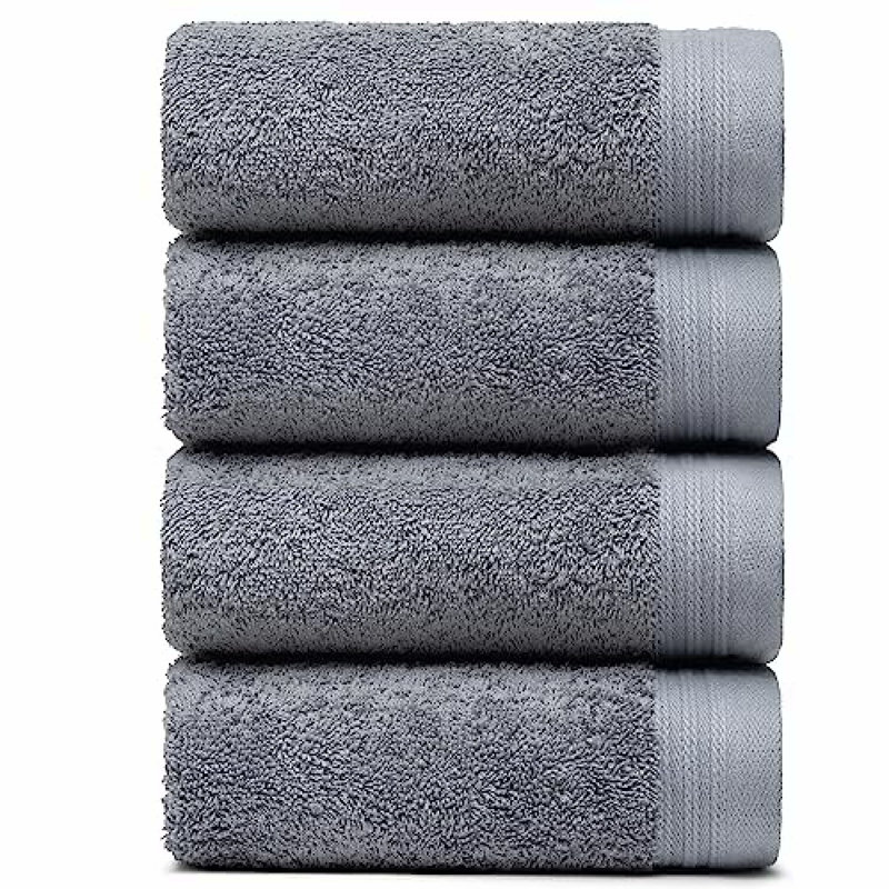UltraSoft Absorbent Cotton Hand Towels - Set of 4 (Dark Grey)