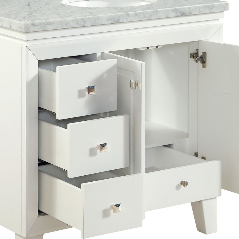 Philip 36'' Single Bathroom Vanity with Marble Top