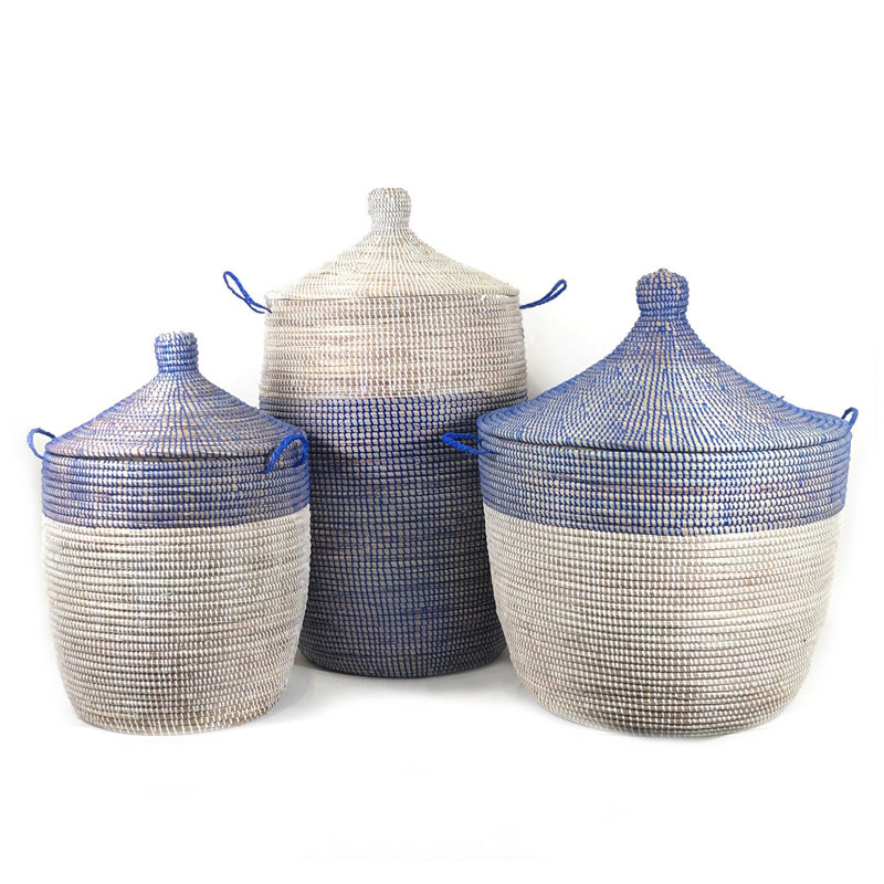 Panier deux tons, H 30 po x l 30 po x P 15 po, Blanc / Mauve