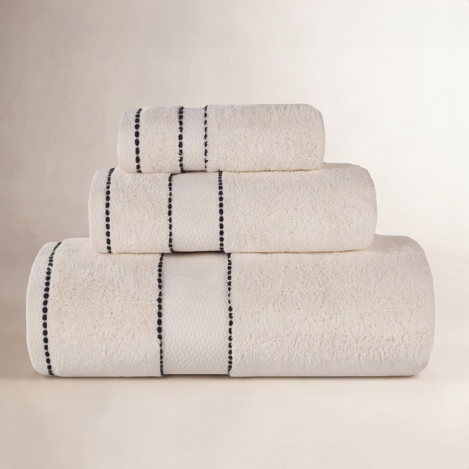 Niles 3-Piece Giza Cotton Towel Set, Ivory