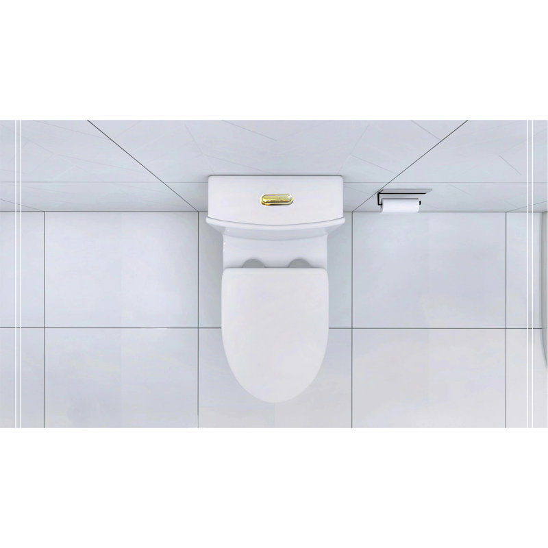 Elongated One Piece Toilet, White