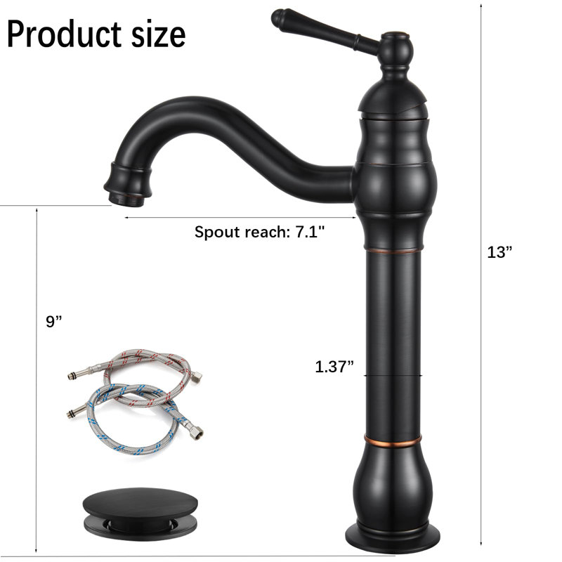 Heritage 360° Single-Handle Vessel Faucet With Pop-Up Drain, Oil Rubbed Bronze