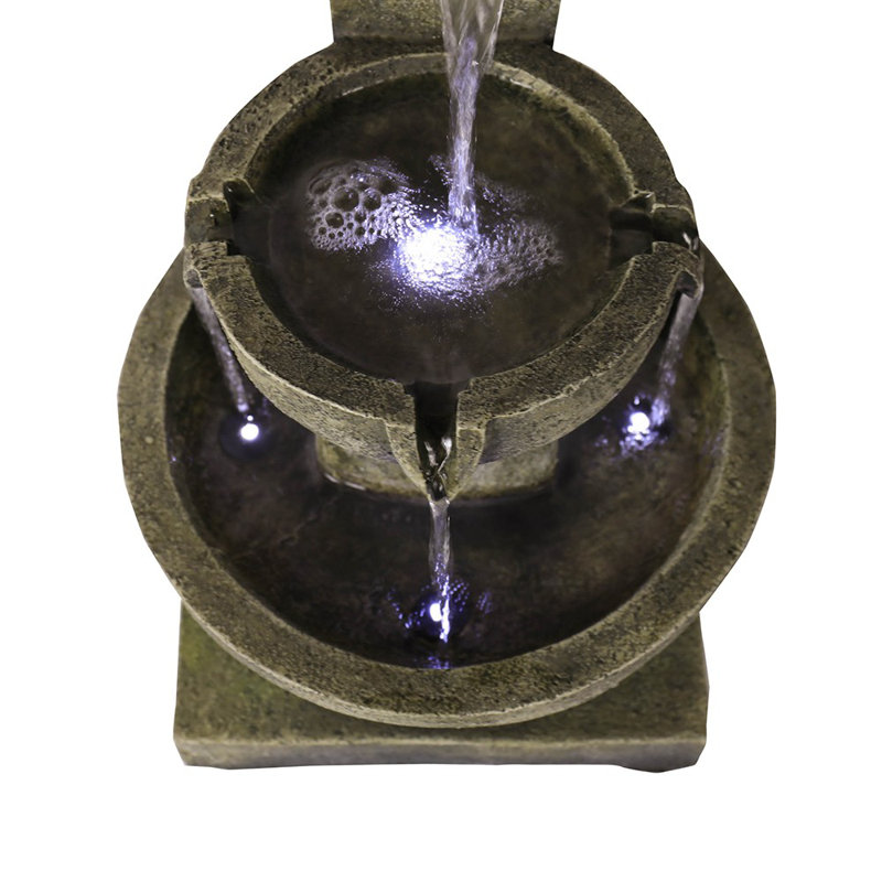 Rostam Weather Resistant Floor Fountain with Light